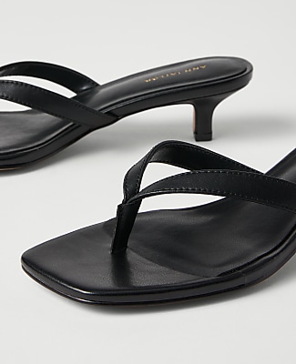 Leather Kitten Heel Sandal