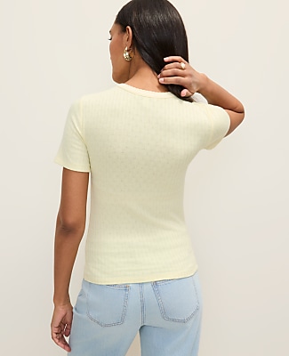 Weekend Pointelle Crew Neck Tee
