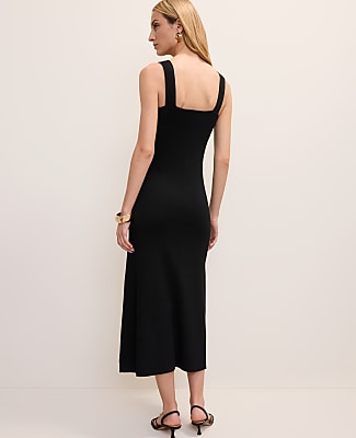 Petite Ribbed Button Sweater Dress