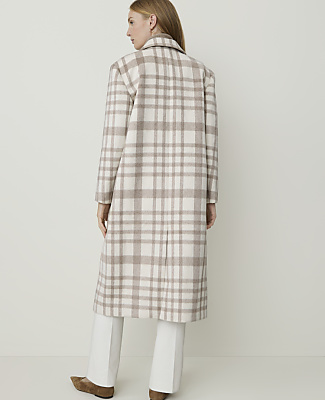 Petite Plaid Double Breasted Coat