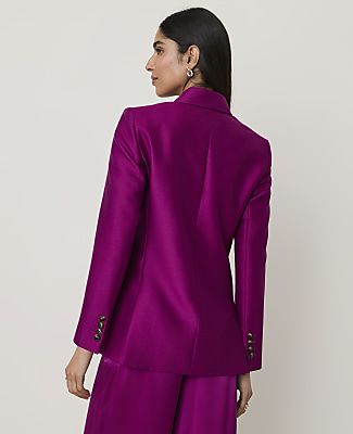Studio Collection Long Double Breasted Blazer in Silk
