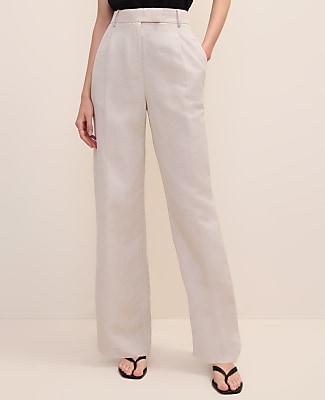 The Pleated Straight Pant in Linen Blend