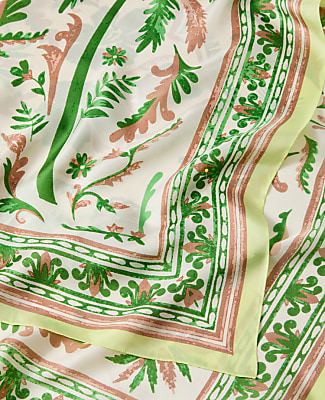 Palm Print Silk Scarf