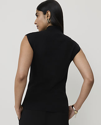 Ribbed Mock Neck Shell