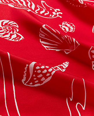 Mixed Shell Print Silk Scarf