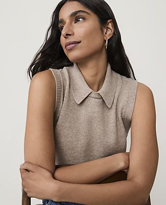 Petite Collared Sweater Vest