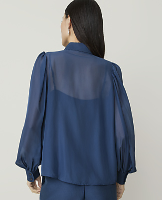 Studio Collection Blouson Sleeve Blouse in Silk