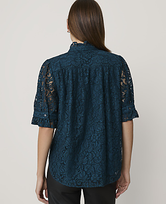 Lace Ruffle Collar Shirt