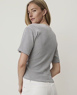 Weekend Striped Tie Waist Tee