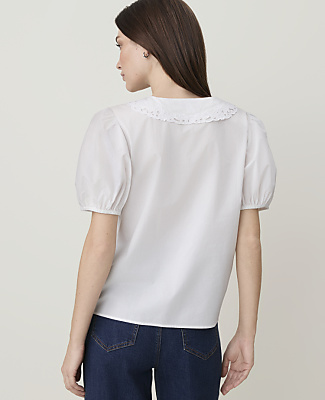 Weekend Embroidered Collar Blouse