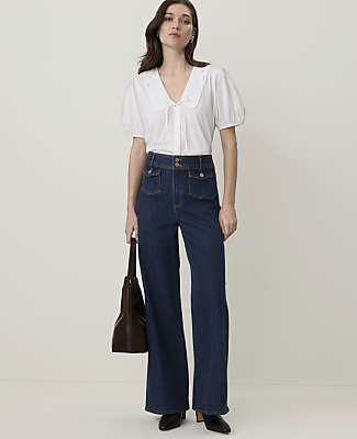 Ann Taylor Weekend Trouser Jean In Authentic Dark Wash