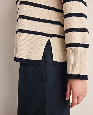 Haven Well Within Organic Cotton Linen Stripe Crewneck