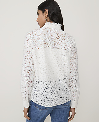 Ruffle Collar Lace Blouse