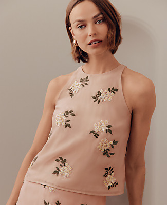Sequin Embellished Top in Organza