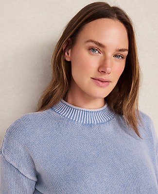 Haven Well Within Garment-Dyed Organic Cotton Roll Neck Sweater