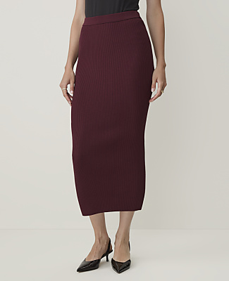 Ribbed Midi Sweater Skirt