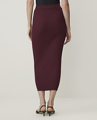 Ribbed Midi Sweater Skirt