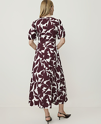 Floral Puff Sleeve Midi Dress