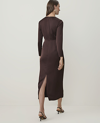 Petite Crew Neck Twist Sheath Dress