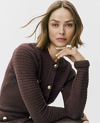 Textured Stitch Sweater Jacket