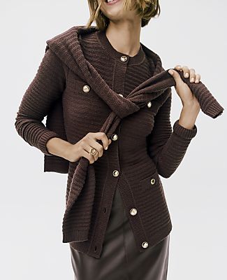Textured Stitch Sweater Jacket