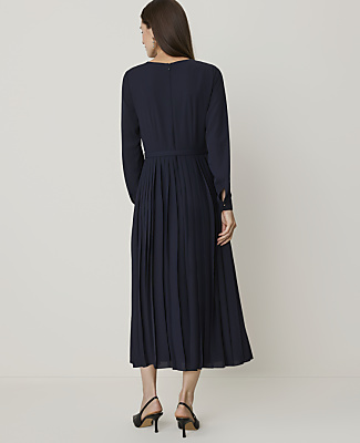 Petite Pleated Flare Midi Dress