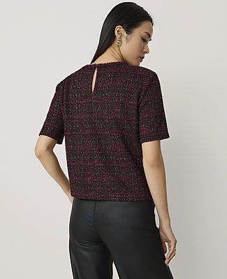 Metallic Tweed Top