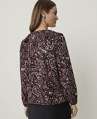 Paisley Ruffle Trim Blouse