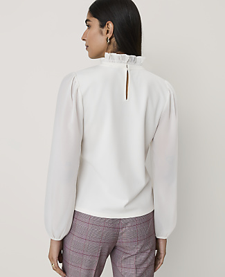 Ruffle Mixed Media Top