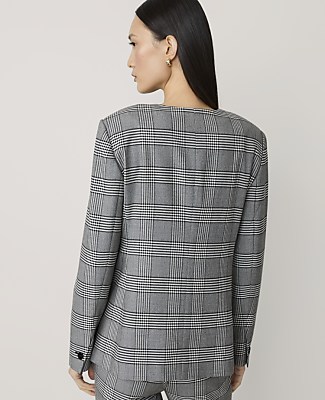 Houndstooth Split Hem Jacket