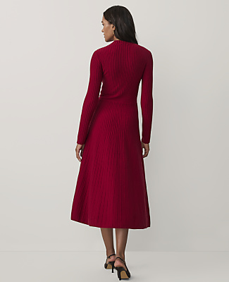 Ribbed Mock Neck Sweater Dress