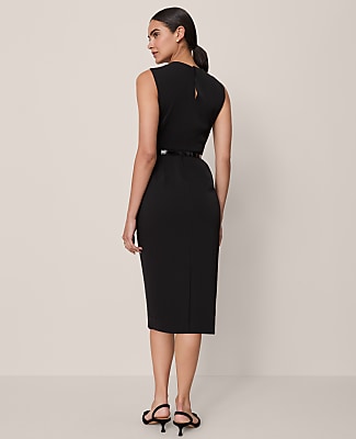 Twist Neck Midi Sheath Dress