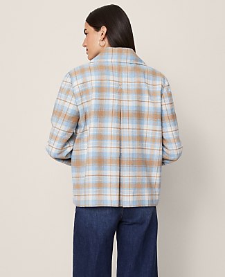 Weekend Plaid Short Trench Coat