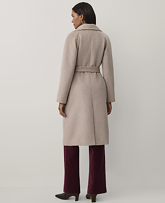 Petite Funnel Neck Double Breasted Coat