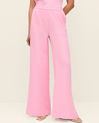 The Easy Fit Wide-Leg Pant in Cotton Gauze