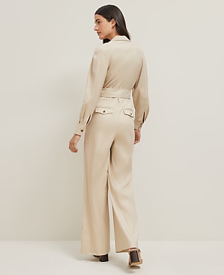 Petite Linen Blend Wide-Leg Jumpsuit