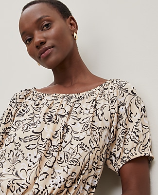 Floral Bubble Hem Top