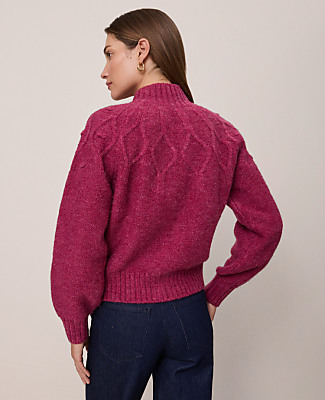 Weekend Cable Bomber Sweater Jacket
