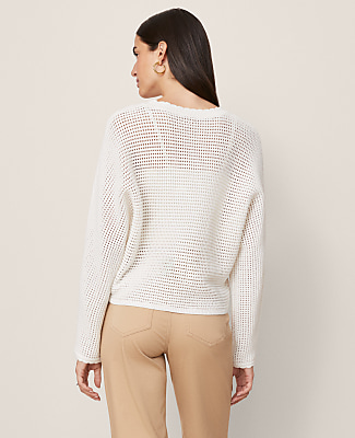 Weekend Open Stitch Scalloped Sweater