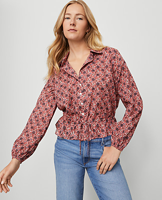 Weekend Floral Tie Waist Popover