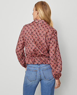 Weekend Floral Tie Waist Popover