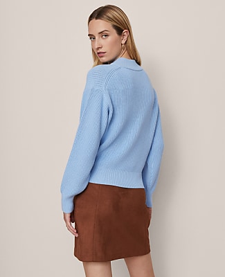 Weekend Ribbed Henley Sweater