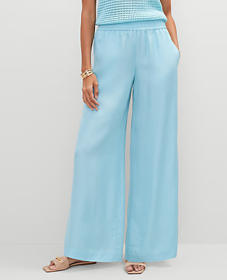 The Pull-On Wide Leg Pant in Satin