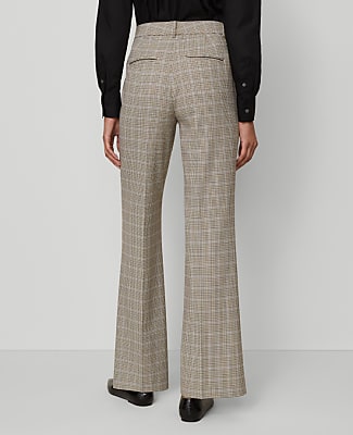 The Petite Flare Trouser in Plaid - Curvy Fit
