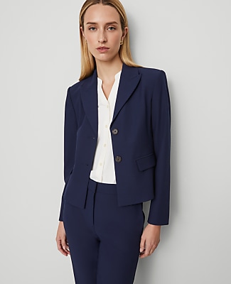The Petite Shorter Two Button Blazer in Bi-Stretch