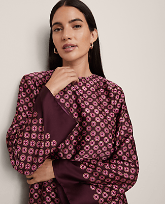 Geo Satin Shift Dress