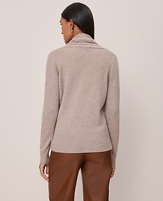 Cashmere Shawl Collar Sweater - Mushroom Melange