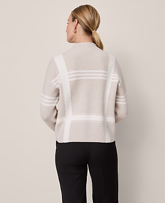 Weekend Plaid Mock Neck Sweater