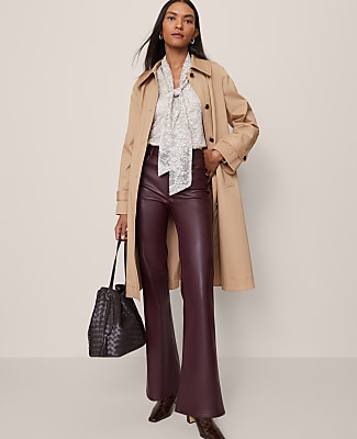 The Petite Faux Leather Flare Pant
