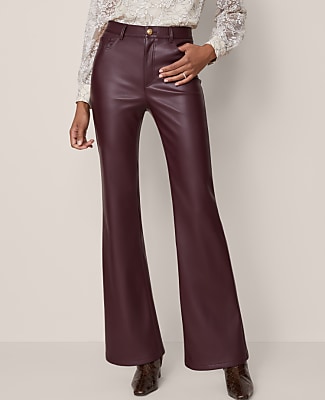 The Petite Faux Leather Flare Pant